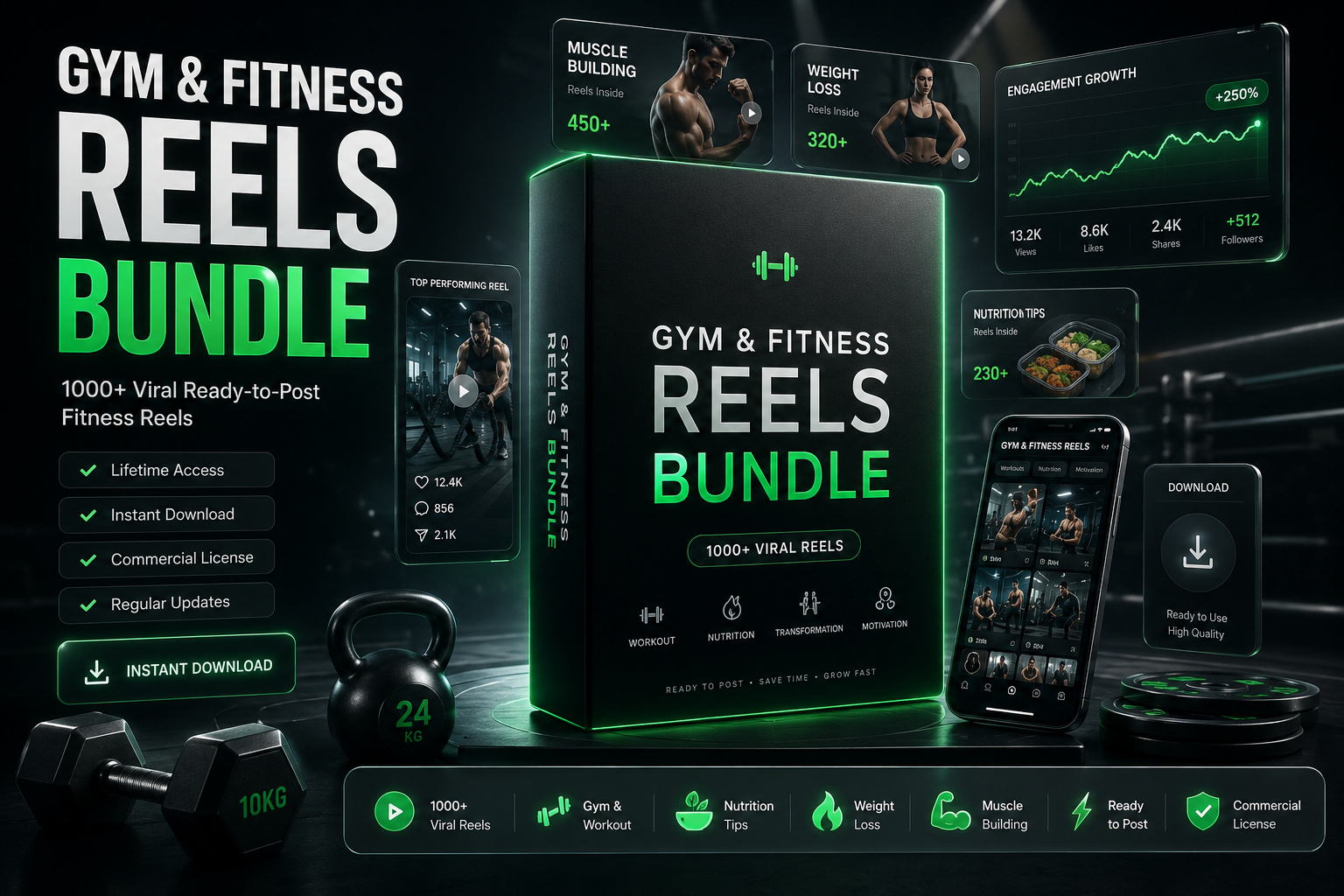 Transform Your Fitness Content with 1000+ Viral Ready-to-Post Reels